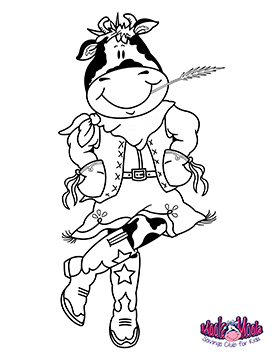 Moola coloring page cow girl