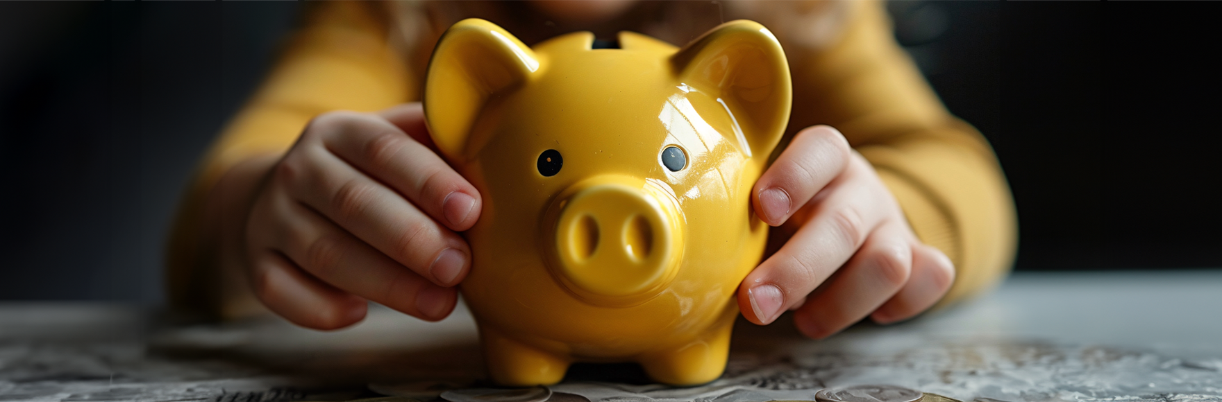 Child with piggy bank | Five Ways to Teach Kiddos to Save | SMB Blog