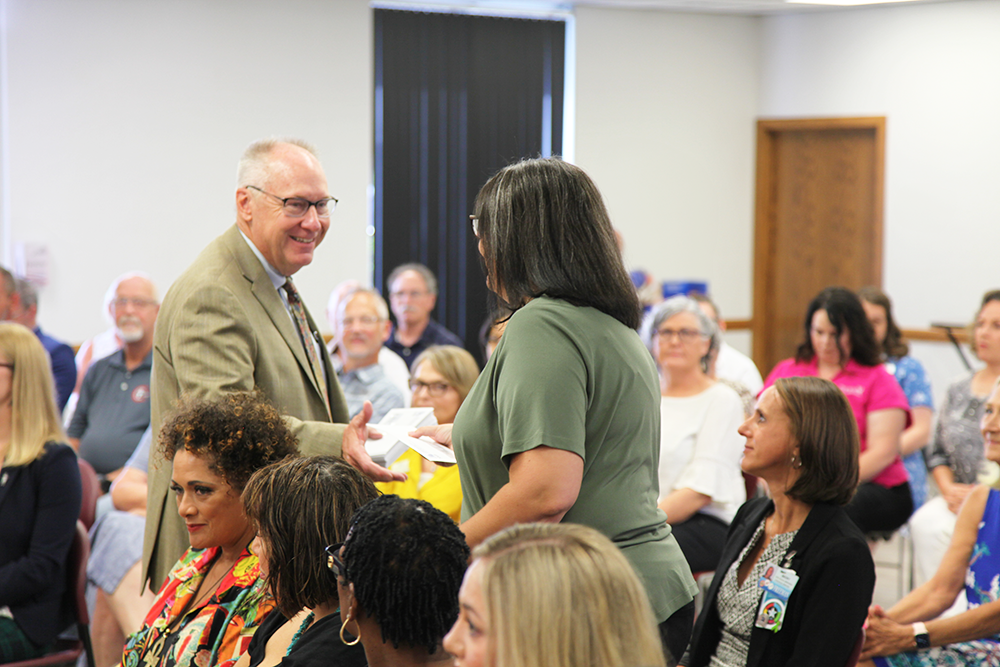 Corley Grant Recipient presented with check